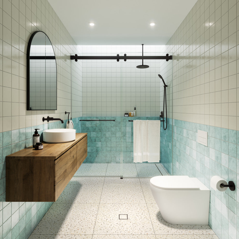 Polaris 60 in. x 78 in. Sliding Bypass Shower Doors, Matte Black