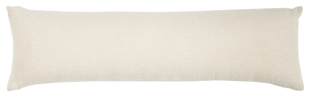 Nourison Home 12"x40" Mina Victory Woven Cotton Grid Beige Throw Pillows