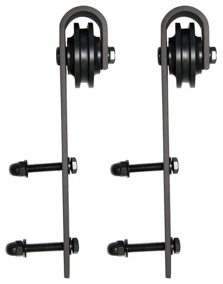 Barn Bypass Doors 84 x 96 | Planum 0012 Concrete with  | Sturdy 8ft