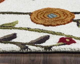 Rizzy Home Dimensions DI1466 Ivory Floral Area Rug, Rectangular 9'x12'