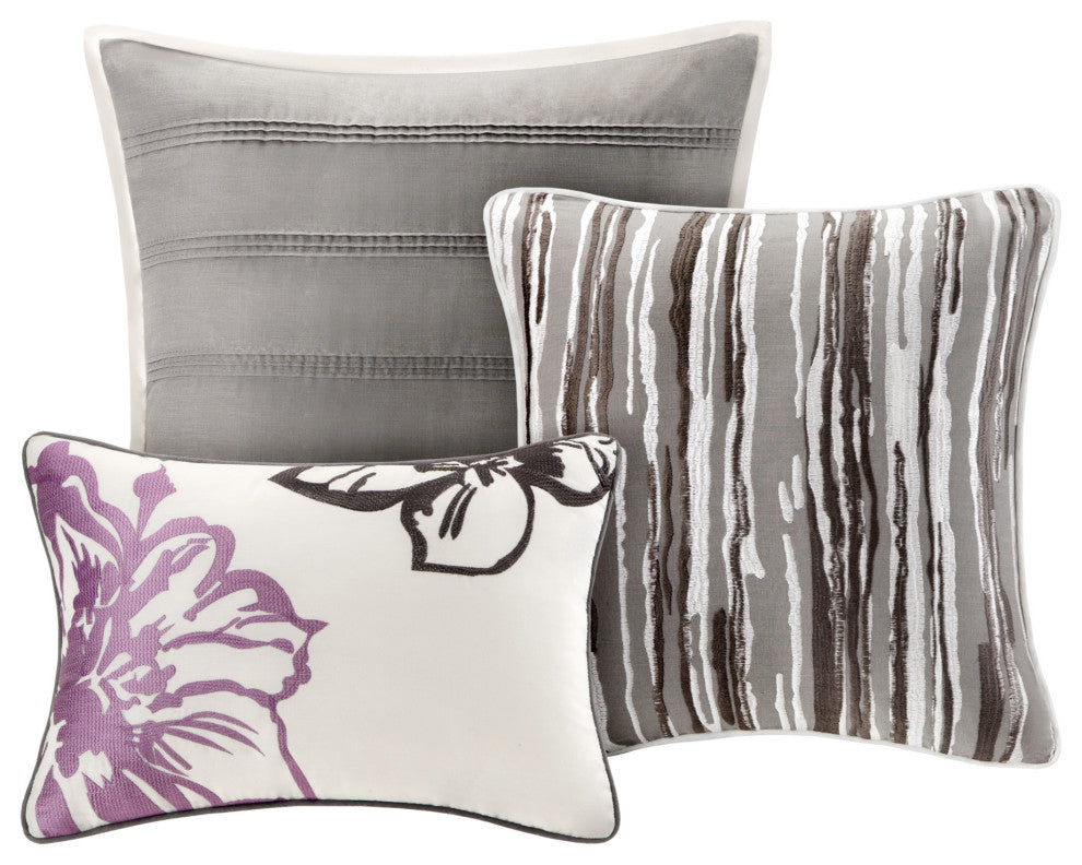 Madison Park Sateen Printed 6-Piece Duvet Set, Queen