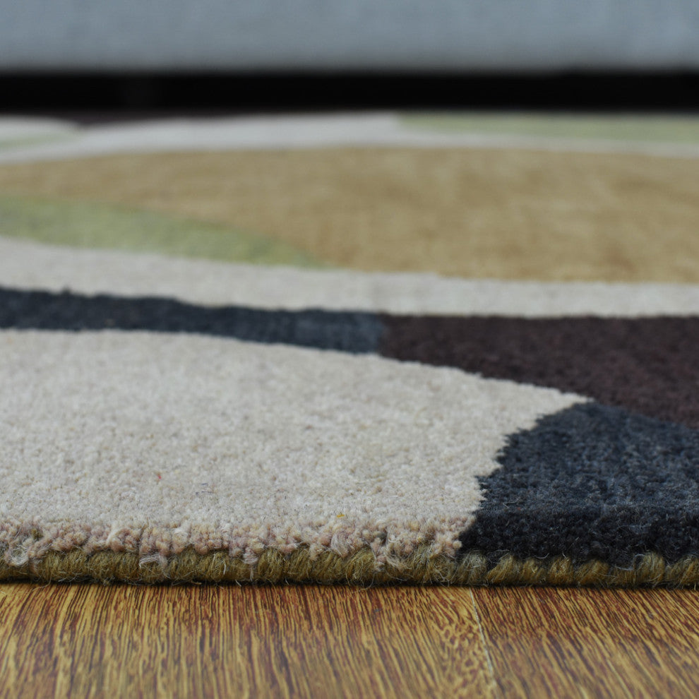 HAND TUFTED WOOL ECO-FRIENDLY AREA RUGS - Rectangle,Multicolor,Geometric