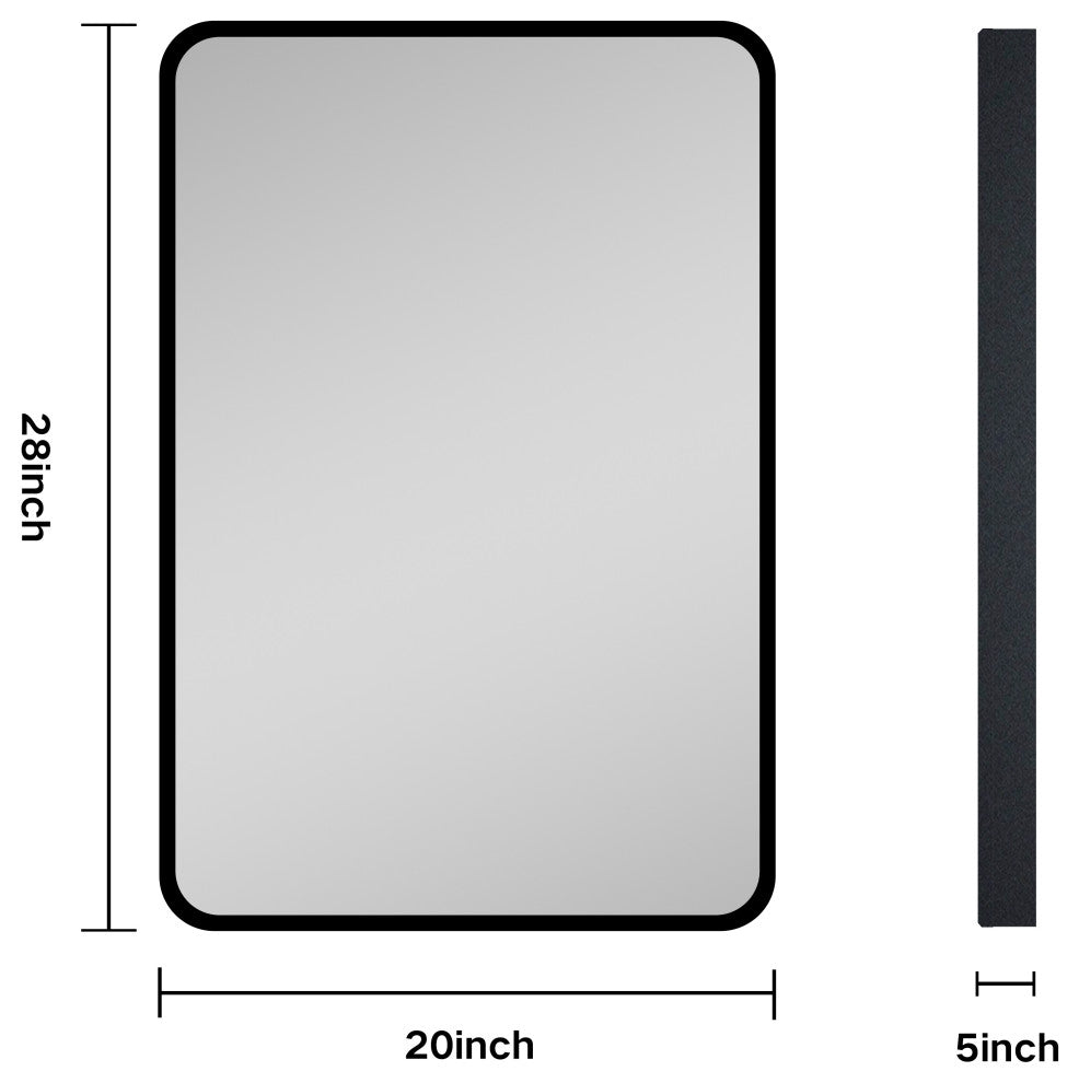 Aurora Rectangular Frame Medicine Cabinet, 20Ã—28Inch