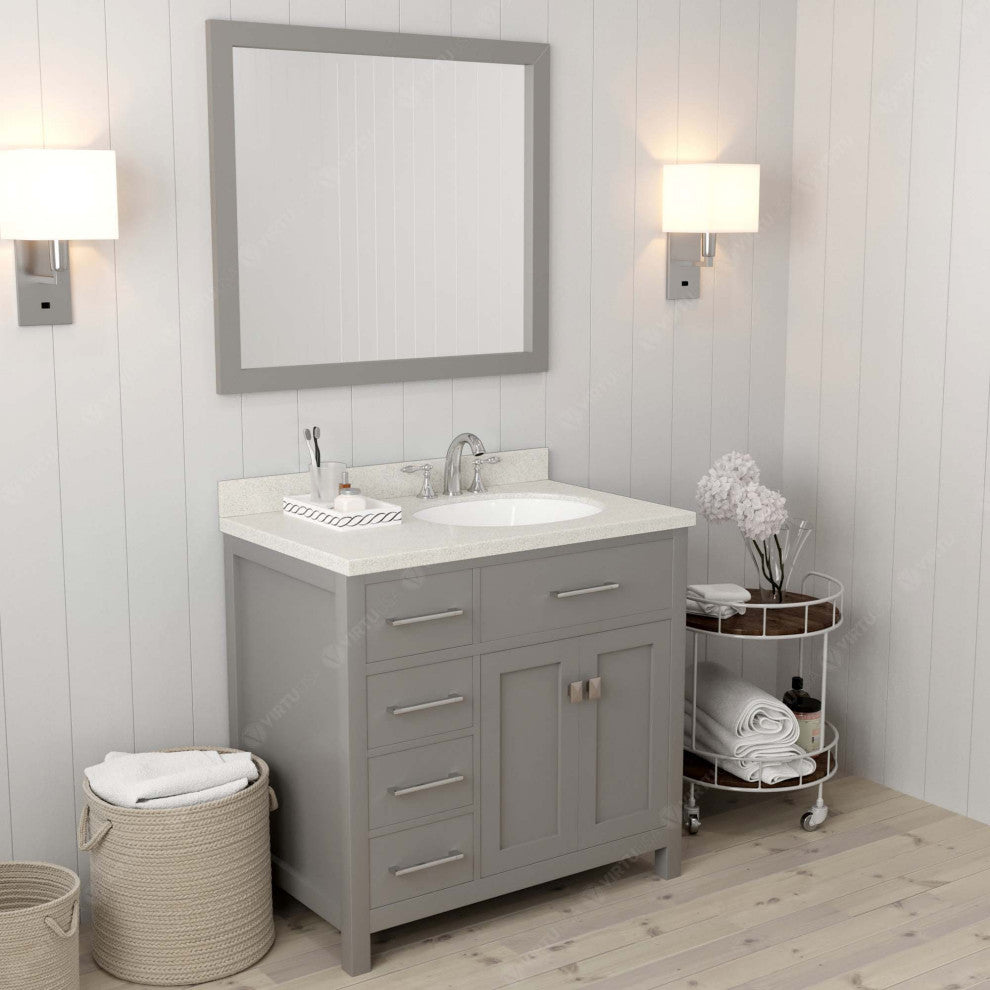 Caroline Parkway 36" Single Bathroom Vanity Set in Gray