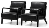Set of 2 Modern Leatherette Accent  Armchair