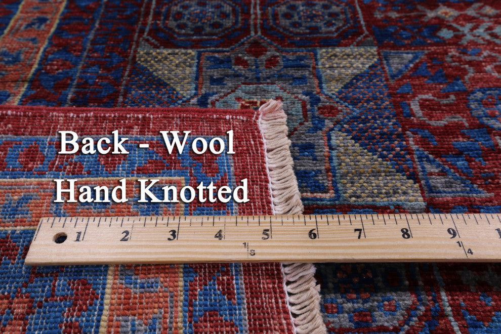 Handmade Mamluk Geometric Wool Rug 6' 9" X 9' 8" - Q12247
