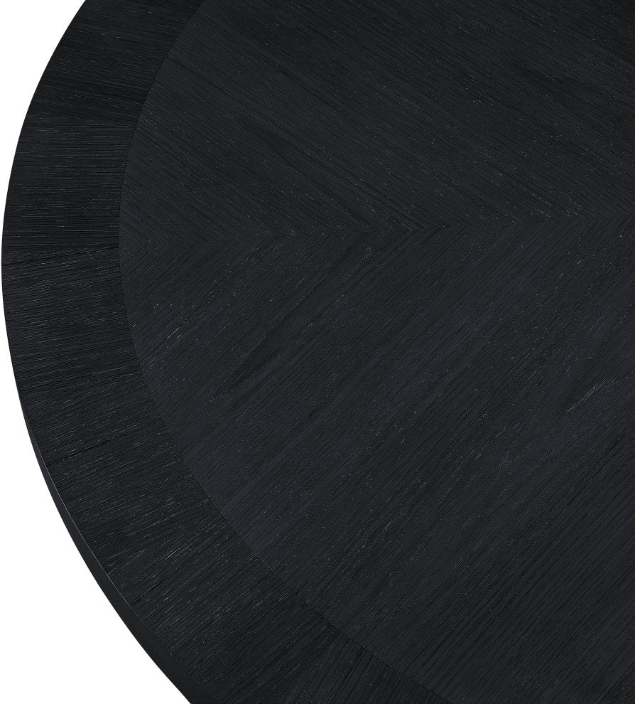 Belinda Beech Wood Dining Table, Black, 59"Wx59"Dx30" H