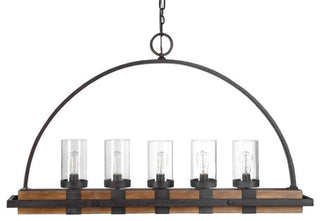 Uttermost Atwood 5-Light Traditional Steel Linear Chandelier in Weathered Bronze