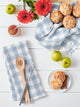 Dusty Blue Checker Washed Waffle Dishtowel (Set of 2)