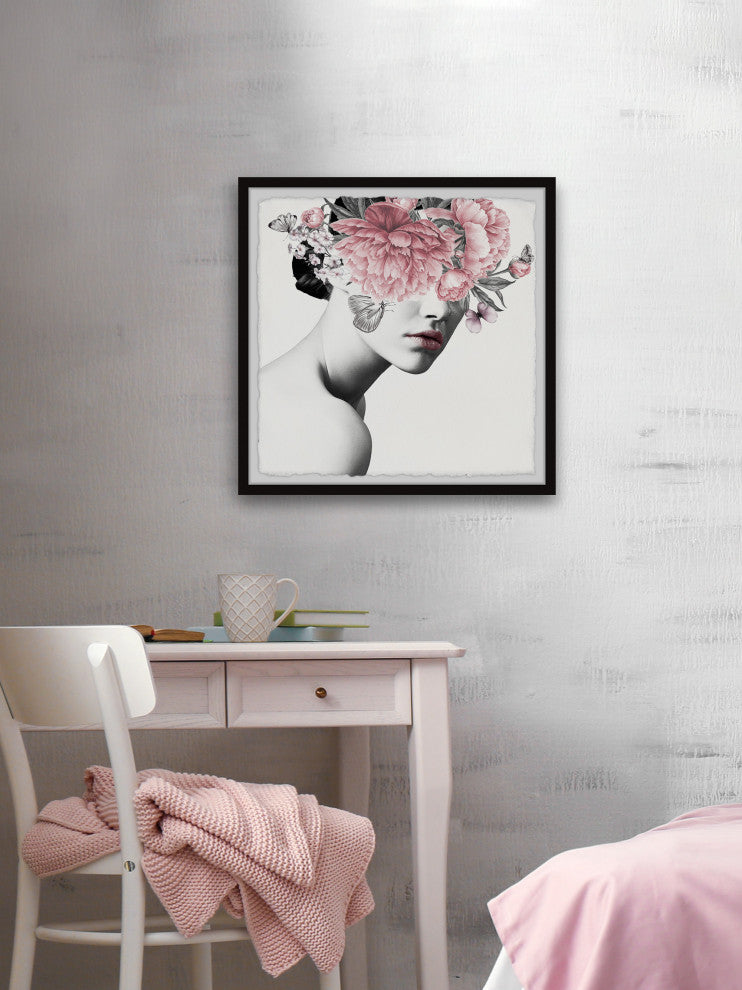 "Pink Beauty II" Framed Painting Print, 18x18
