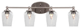 Capri 4-Light Bath Bar, Brushed Nickel/Clear Bubble