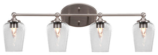 Capri 4-Light Bath Bar, Brushed Nickel/Clear Bubble