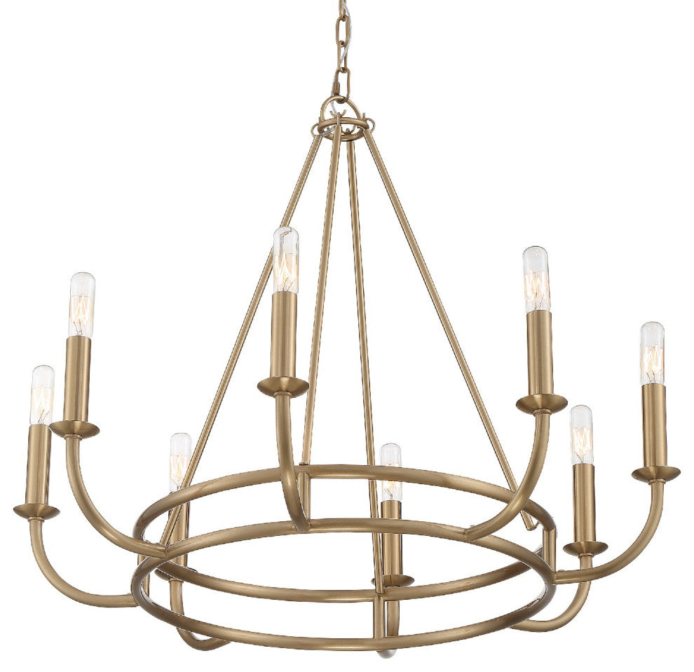 Bailey 8 Light Aged Brass Chandelier