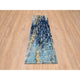 Denim Blue Hand Knotted, Mosaic Design Wool and Silk Runner Rug, 2'8" x 9'9"