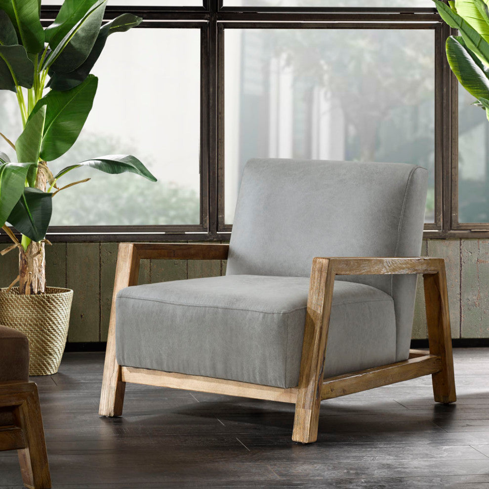 INK+IVY Accent Chair Mid-Century Modern Easton Low Profile Lounge Chair, Grey