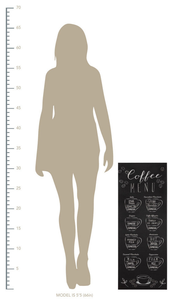 Coffee Menu Monochromatic Wall Art