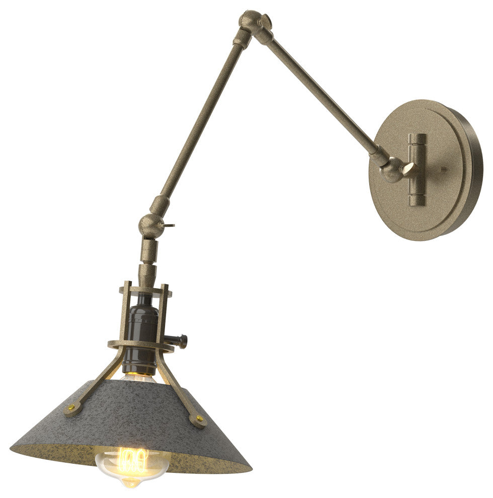 Henry Sconce, Soft Gold Finish, Natural Iron Accents