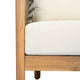 GDF Studio Outdoor 3-Seater Patio Acacia Wood Sofa, Teak/Beige
