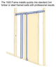 Double Pocket Doors 48 x 80 Clear Glass 3 Lites, Lucia 2555 Matte White