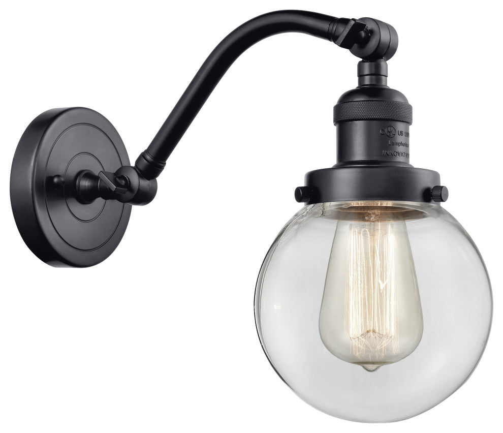 INNOVATIONS LIGHTING 515-1W-BK-G202-6-LED Beacon 1 Light Sconce