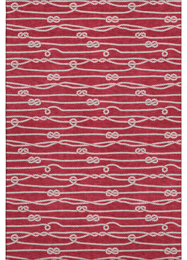 Addison Premium Washable Mayfield AMF152 Red 5' x 7'6" Rug