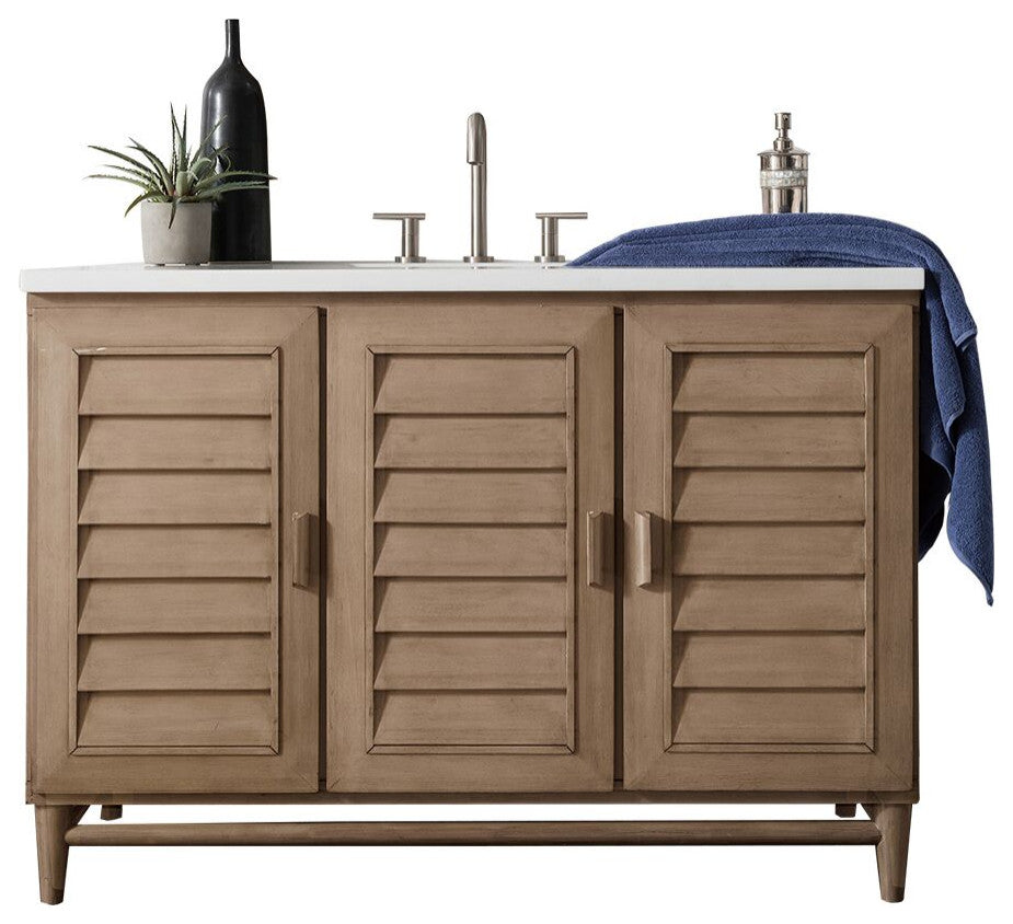James Martin 620-V48-WW-3AF Portland 48" Single Vanity w/ Solid Surface Top