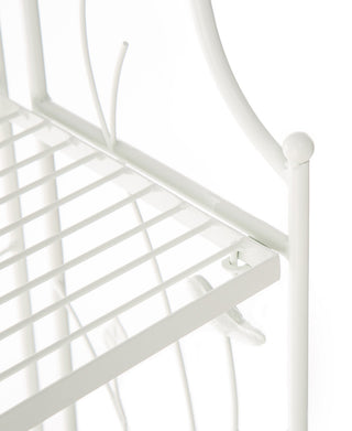 44.75" Rectangular 3-Tiered White Metal Shelf Planter Stand