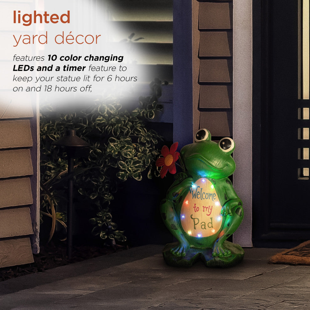 Welcome To My Pad' Frog Statuary, 18"