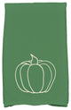 Pumpkin Pie Holiday Geometric Print Kitchen Towel, Green