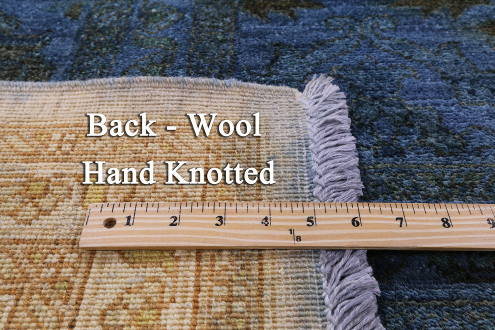 Handmade Full Pile Overdyed Wool Rug 9' 1" X 12' 0" - WR1421