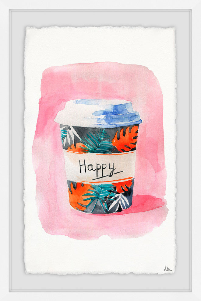 "Nothing but Happy" Framed Painting Print, 12"x18"