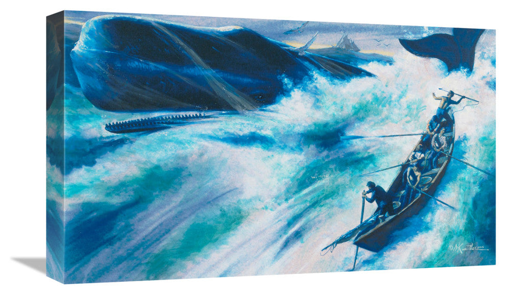 "Whale Hunt" Stretched Canvas Giclee by Mort Kunstler, 22"x13"