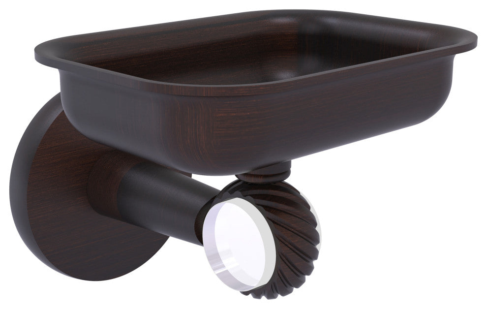 Clearview Wall Mounted Soap Dish Holder with Twisted Accents, Venetian Bronze