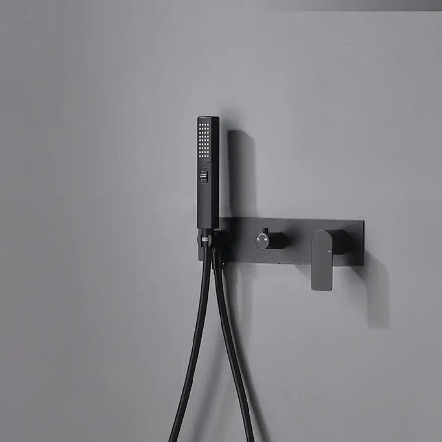 Wasser Complete Shower System With Handheld Sprayer, Matte Black, 10" Rain Show