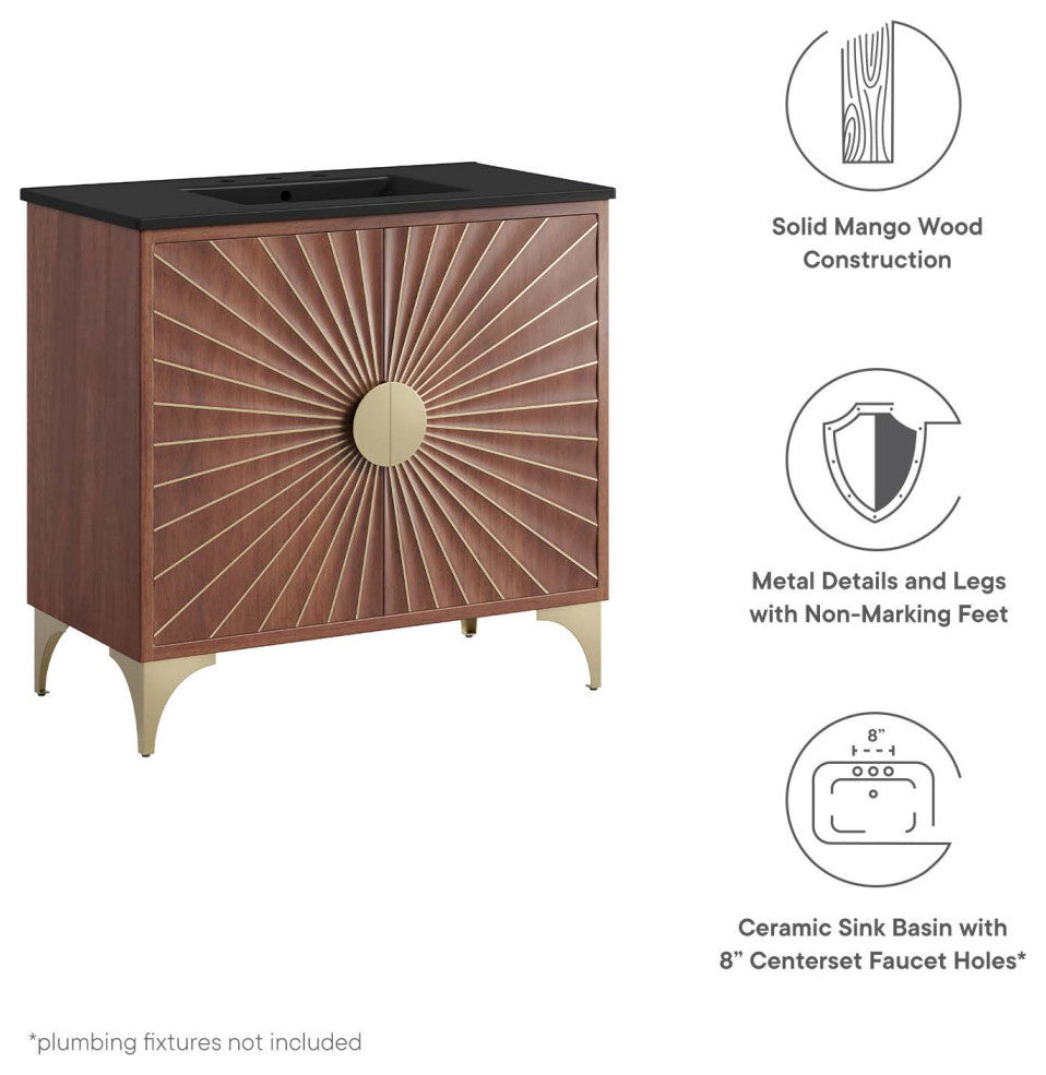 Daylight 36" Bathroom Vanity, Black Walnut