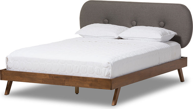 Baxton Studio Penelope Gray Fabric Upholstered Queen Size Platform Bed
