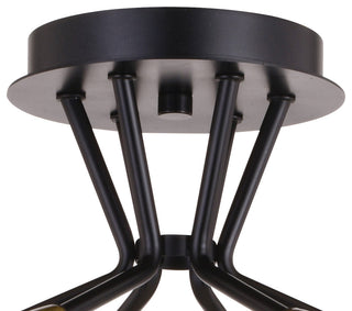 Ellis 16.25" 6 Light Semi-Flush Mount Matte Black and Satin Brass