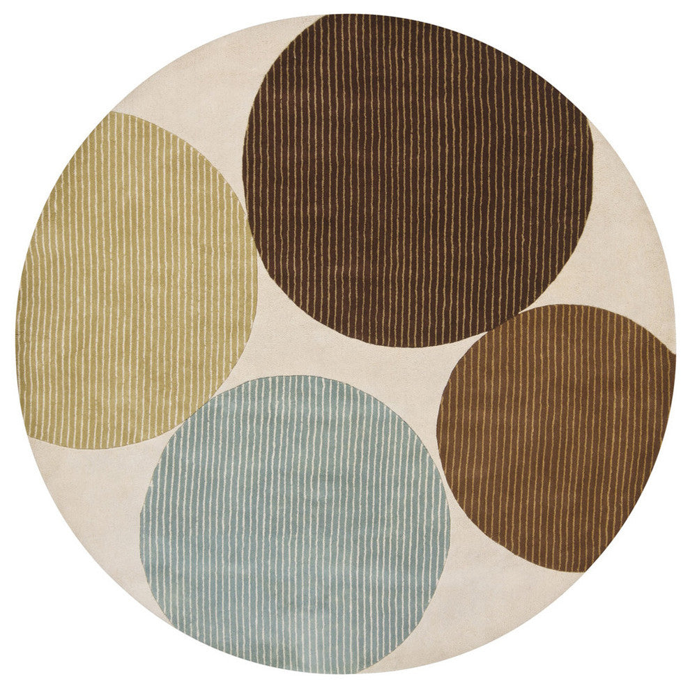 Bense Contemporary Area Rug, 7'9" Round