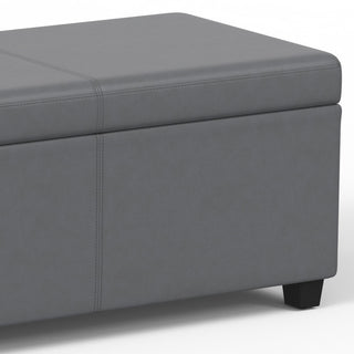 Avalon Extra Large Storage Ottoman Bench, Stone Grey