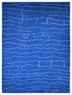 HAND KNOTTED LOOM SILK AREA RUGS-9'x12',Rectangle,Blue White,Contemporary