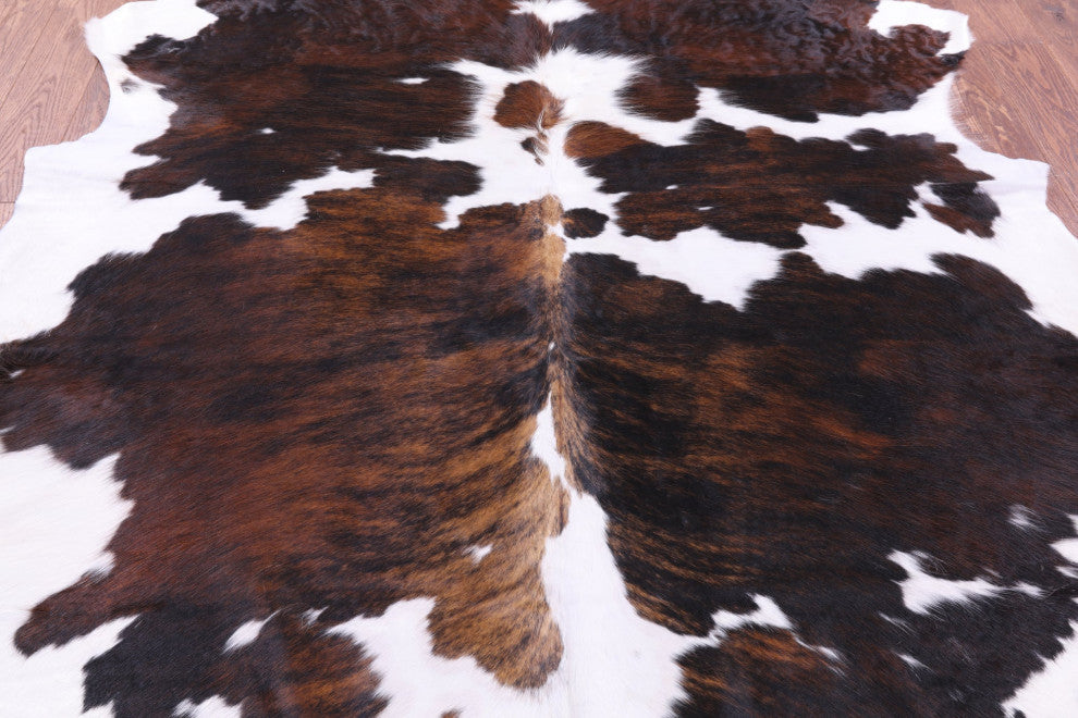 7' 3" X 6' 1" Organic Natural Hair-On Cowhide Area Rug C1844