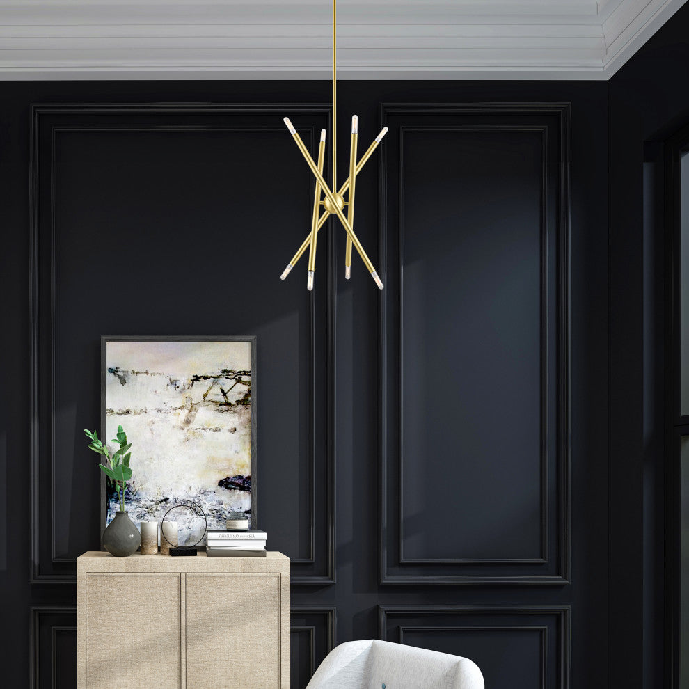 Livex Lighting Soho 8 Light Satin Brass Chandelier