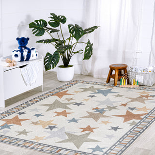 Star Gazer Geometric Machine-Washable Area Rug, 4' X 6'