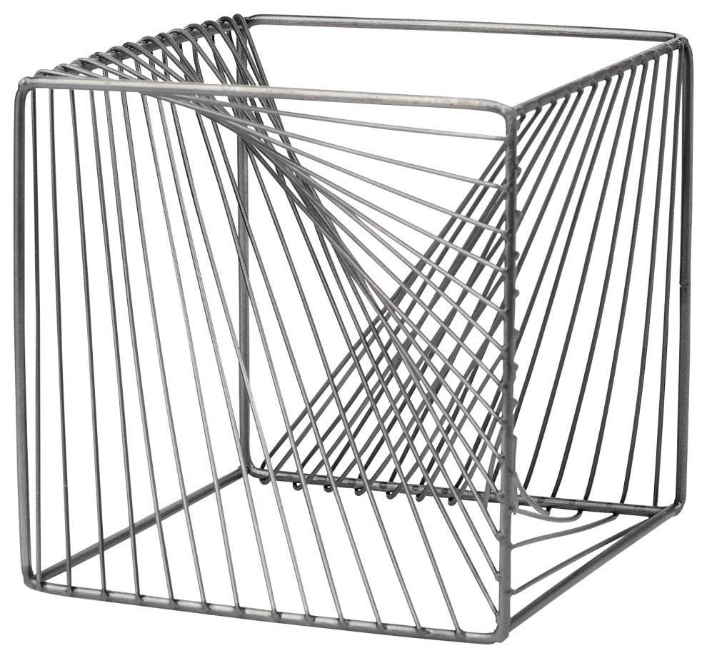 Rochon 8L x 8W Gray Metal Decorative Cube