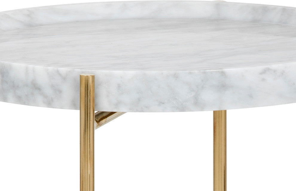 Liv Side Table, White Marble