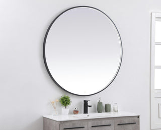 Modern Black Led Mirror, 48"