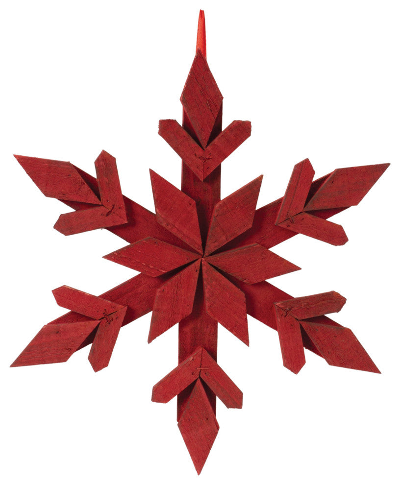 Fir Wood Snowflake Ornament, Set of 4