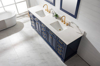 Milano 84" Double Sink Vanity, Blue