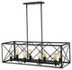 Brooklyn 8-Light Matte Black Island Pendant With Metal Framework Shade