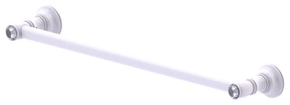 Carolina Crystal 36" Towel Bar, Matte White